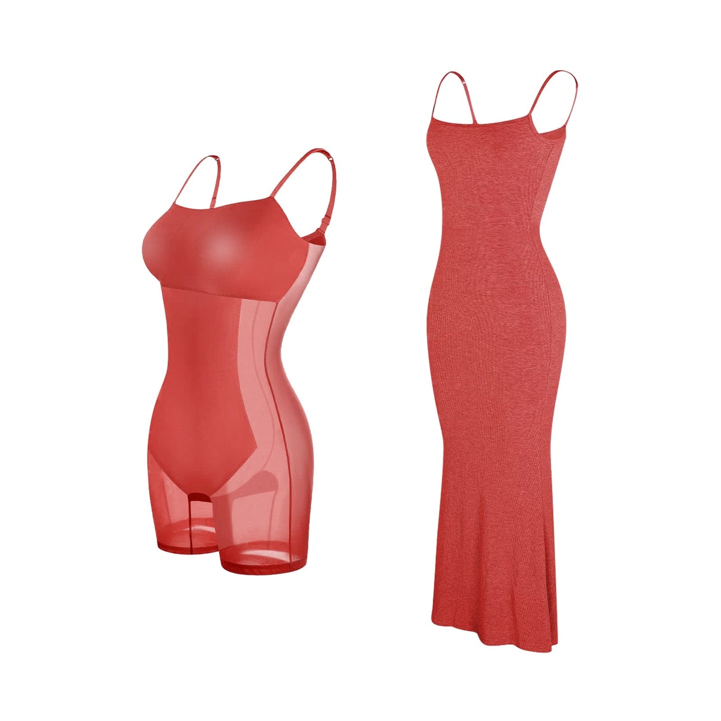 Vestido Conturvy Long Alças Finas com Modelador Interno - Frete Grátis