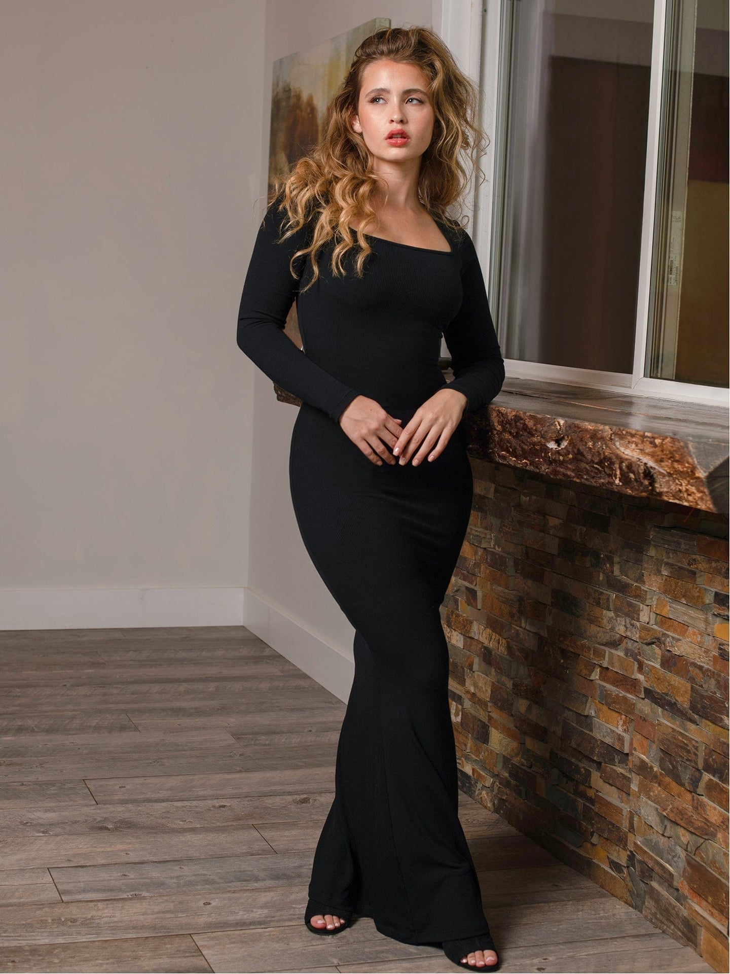 Vestido Conturvy Long Mangas Longas com Modelador Interno - Frete Grátis