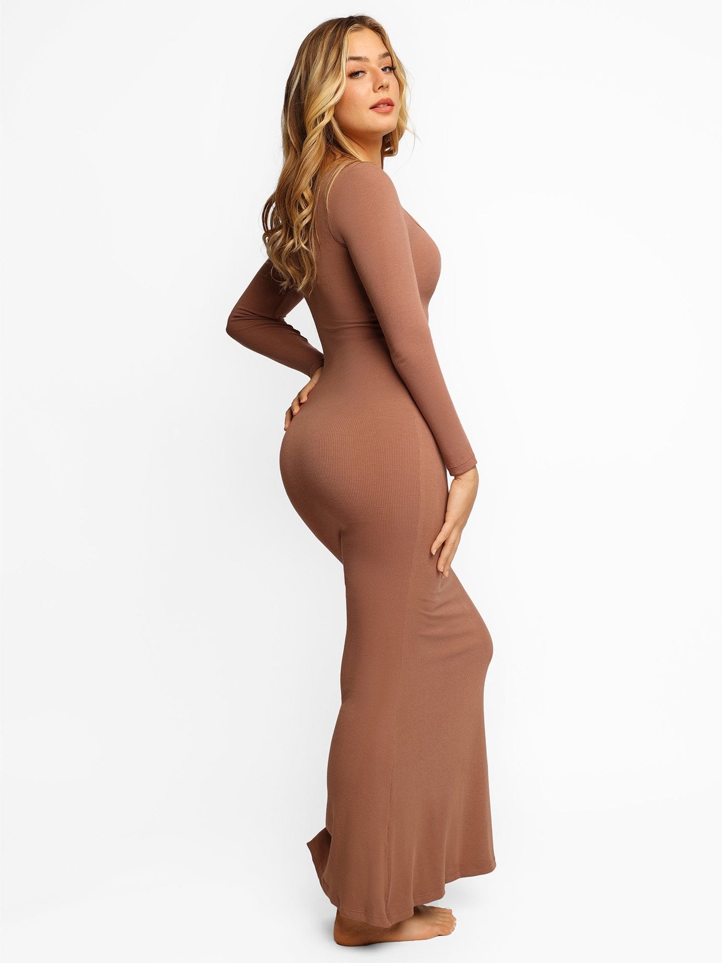 Vestido Conturvy Long Mangas Longas com Modelador Interno - Frete Grátis
