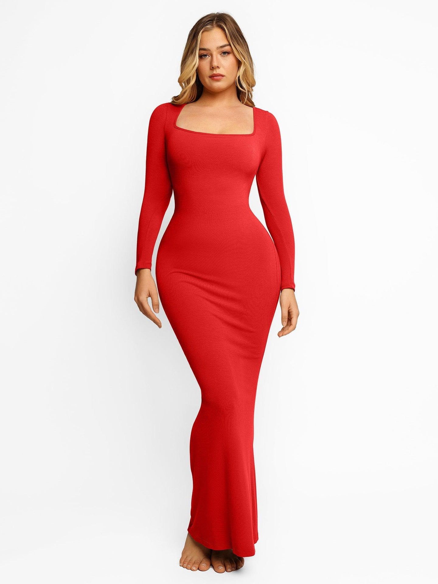 Vestido Conturvy Long Mangas Longas com Modelador Interno - Frete Grátis